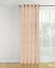 Textured beige color solid pattern readymade curtain in eyelet pattern